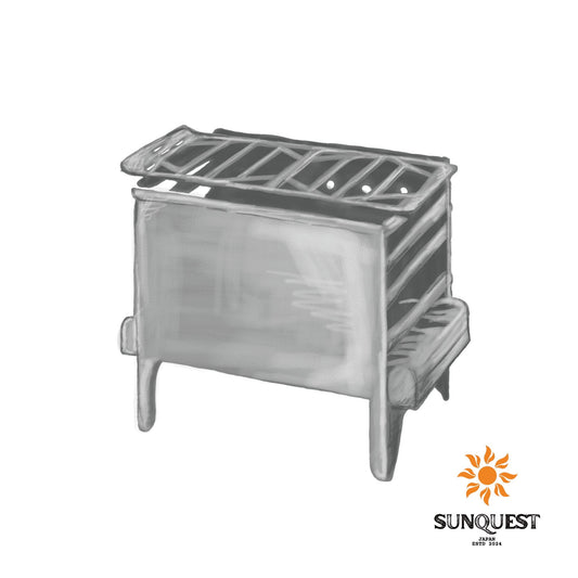 SUN QUESTの職人が一つ一つ手作りしている無骨なオールステンの焚き火台。